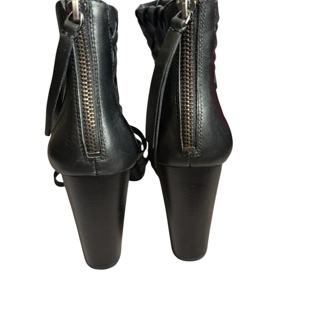 Dolce Vita Nairi Woven Black Leather Bootie Open Toe Size 8 - Picture 5 of 8